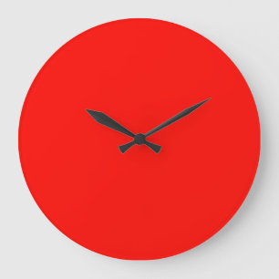 Grande Horloge Ronde Bonbons Pomme rouge couleur solide