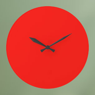 Grande Horloge Ronde Bonbons Pomme rouge couleur solide