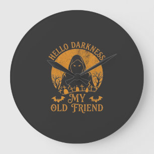 Grande Horloge Ronde Bonjour obscurité vieil ami Reaper Lune Orange Tom