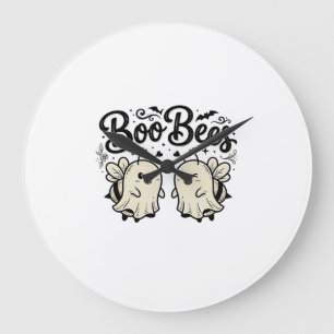 Grande Horloge Ronde Boo Bees Modèle de abeille fantôme Halloween vinta