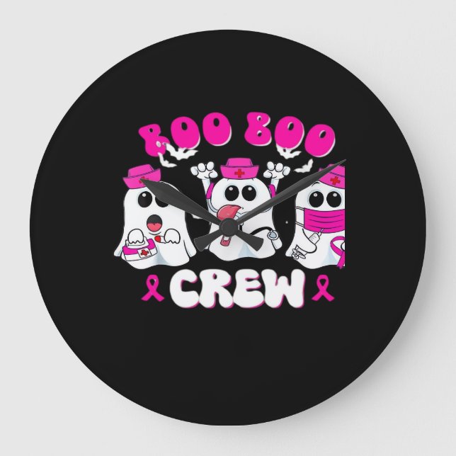 Grande Horloge Ronde Boo Boo Crew Nurse Halloween Costume Fantôme (Recto)