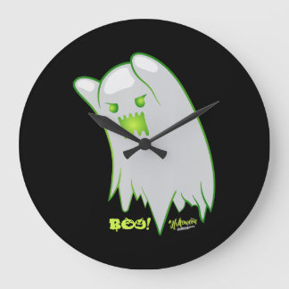 Grande Horloge Ronde Boo Ghost Bats Spider Halloween Déplaisant