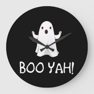 Grande Horloge Ronde Boo Yah Funny Halloween Ghost