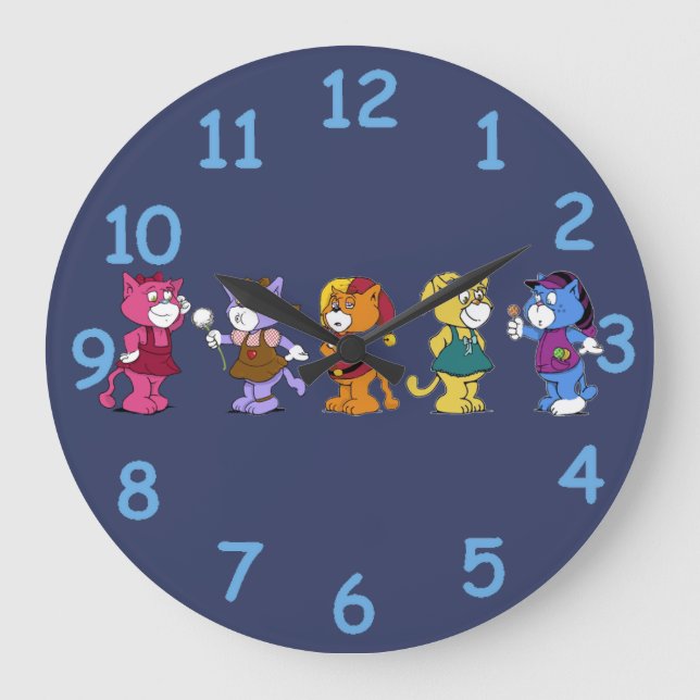 Grande Horloge Ronde Boomi Cats (Recto)