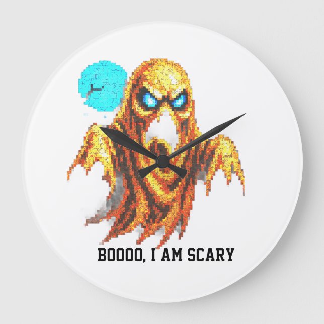 Grande Horloge Ronde Boooo Je Suis Effrayant (Recto)