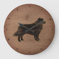 Border Collie Silhouette Rustic