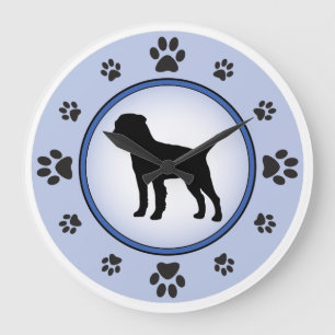 Grande Horloge Ronde Border terrier silhouette