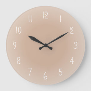 Grande Horloge Ronde Bords brumeux Design givré beige rosé Choix de cou