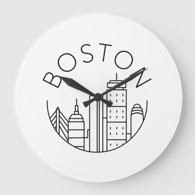 Grande Horloge Ronde Boston City Skyline, boston ma skyline (Recto)