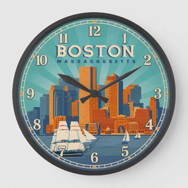 Grande Horloge Ronde Boston Massachusetts Harbor Skyline (Recto)