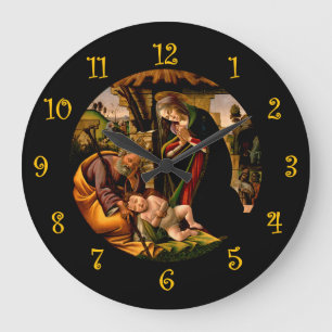 Grande Horloge Ronde Botticelli ~ L'Adoration de l'Enfant Christ ~