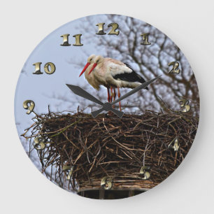 Grande Horloge Ronde Bouche dans le nid