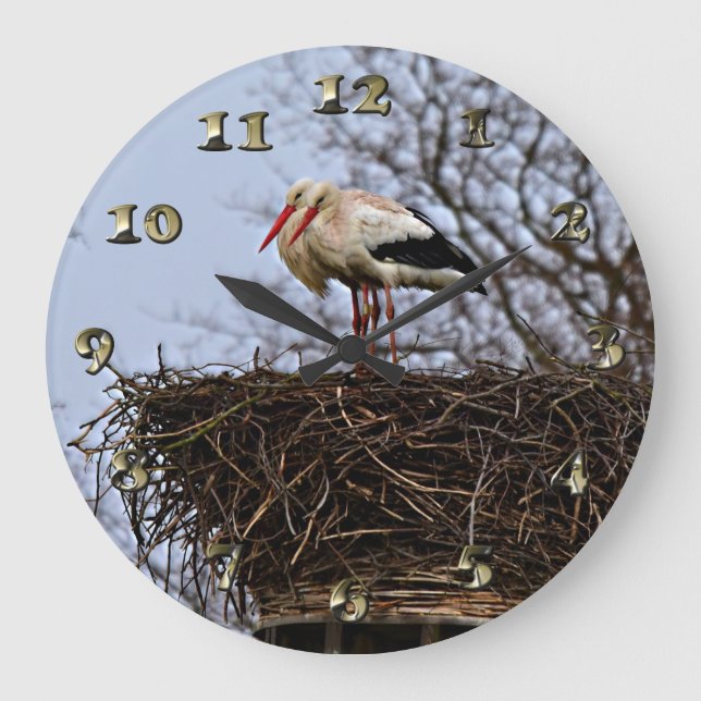 Grande Horloge Ronde Bouche dans le nid (Recto)