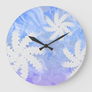 Grande Horloge Ronde Boucle murale des dents blanches Smile Flower Spin