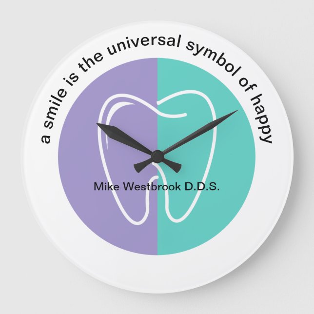 Grande Horloge Ronde Boucles de salle d'attente du bureau des dentistes (Recto)