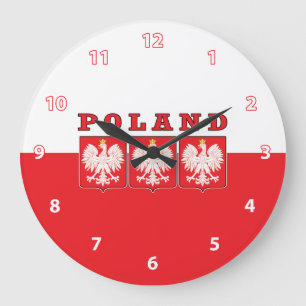 Grande Horloge Ronde Boucliers de l'aigle polonais