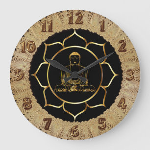 Grande Horloge Ronde Bouddha faisant la conception de méditation de