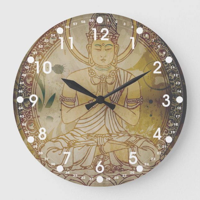 Grande Horloge Ronde Bouddha grunge vintage (Recto)