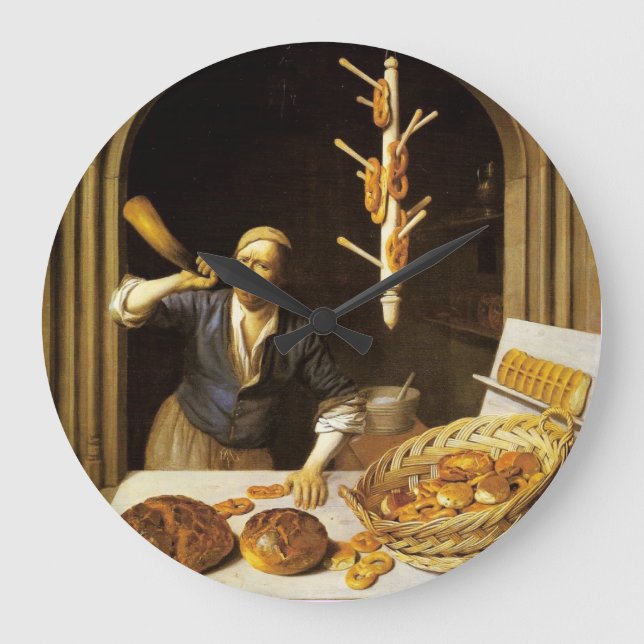 GRANDE HORLOGE RONDE BOULANGER ANTIQUE DE FOUR, MAGASIN DE PAIN DE (Recto)