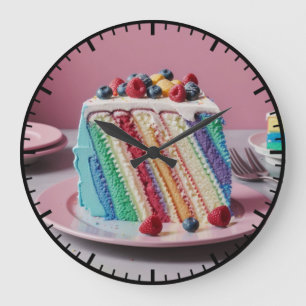Grande Horloge Ronde Boulangerie Arc-en-ciel Produits cuits au four Ali