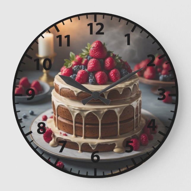 Grande Horloge Ronde Boulangerie Gâteau Produits Cuits au four Aliment (Recto)