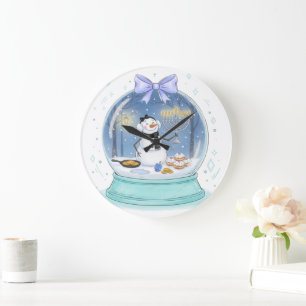Grande Horloge Ronde Boule à neige de Chanukah