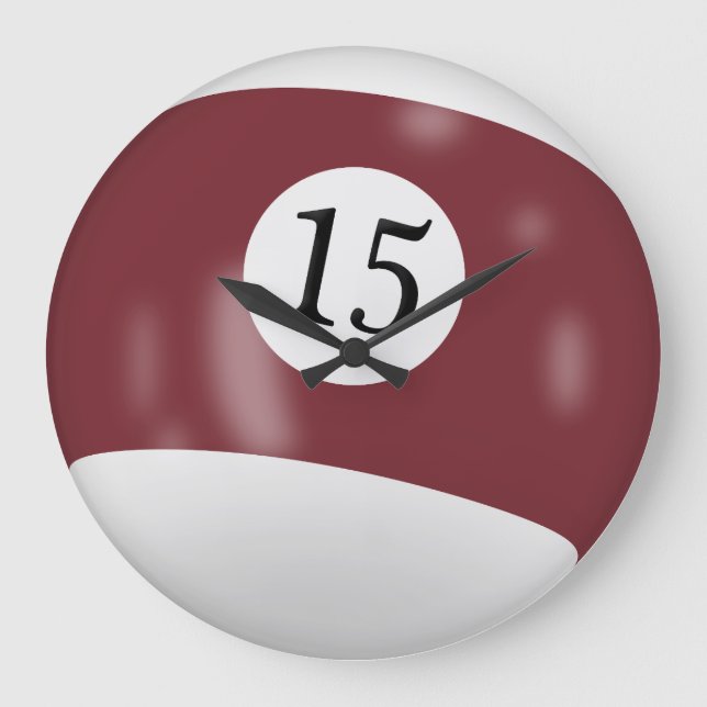 Grande Horloge Ronde Boule de billard numéro 15 (Recto)