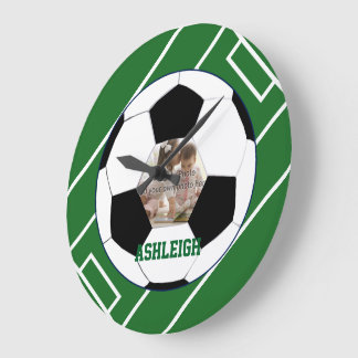 Grande Horloge Ronde Boule de football personnalisée et Modèle photo de
