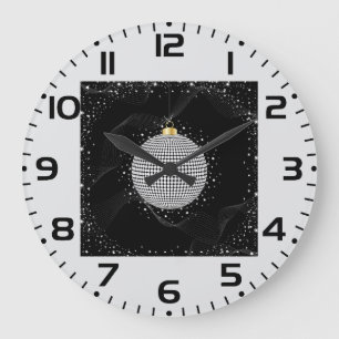 Grande Horloge Ronde Boule de Noël élégante en forme de boule disco