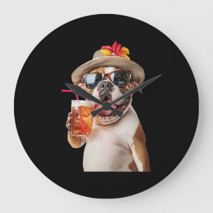 Grande Horloge Ronde Bouledogue anglais