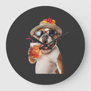 Grande Horloge Ronde Bouledogue anglais