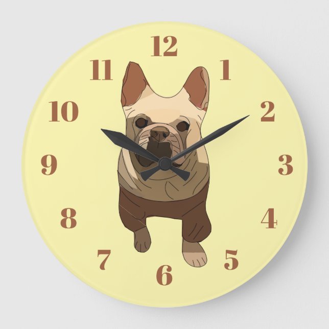 Grande Horloge Ronde Bouledogue français (Recto)