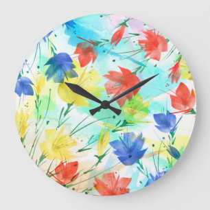 Grande Horloge Ronde Bouquet de la mode orchidée