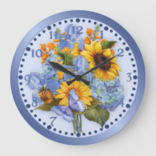 Grande Horloge Ronde Bouquet de papillon