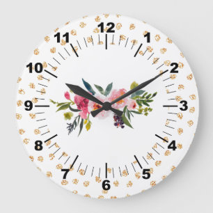 Grande Horloge Ronde Bouquet floral