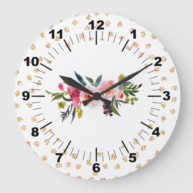 Grande Horloge Ronde Bouquet floral (Recto)