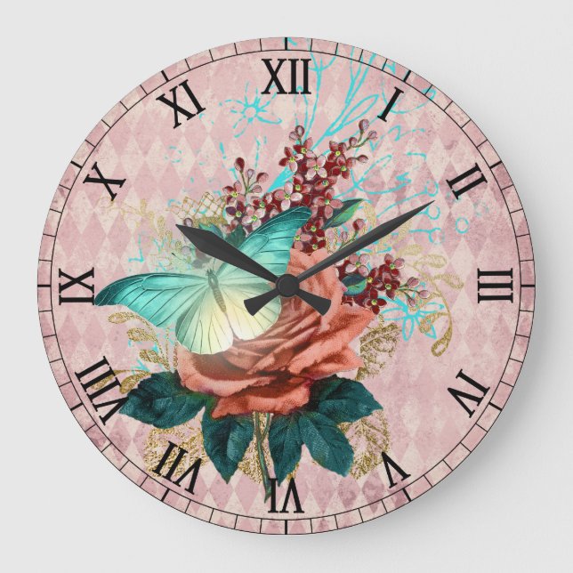 Grande Horloge Ronde Bouquet Luna Moth (Recto)