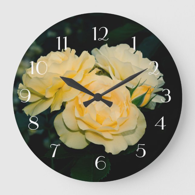 Grande Horloge Ronde Bouquet rose (Recto)