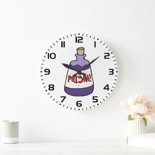 Grande Horloge Ronde Bouteille Violette De Poison