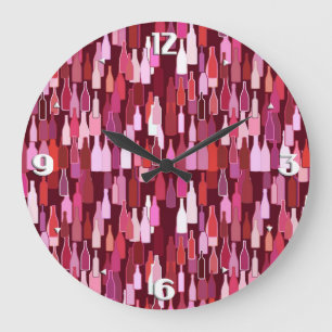 Grande Horloge Ronde Bouteilles de vin, nuances de prune, arrière -