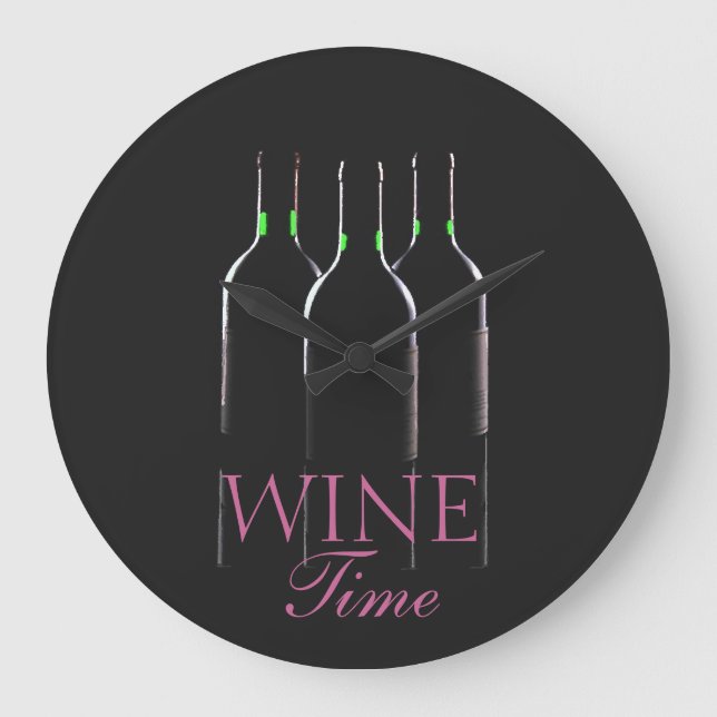 Grande Horloge Ronde Bouteilles de vin - Temps du vin (Recto)