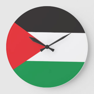 Grande Horloge Ronde Bouton Palestine, Drapeau Patriotique Palestinien