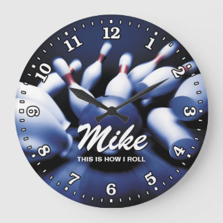 Grande Horloge Ronde Bowling Ball Pins