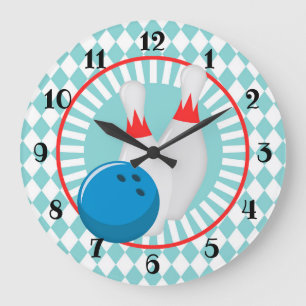 Grande Horloge Ronde Bowling Pins