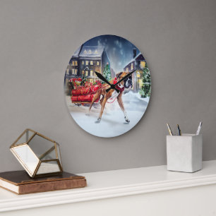 Grande Horloge Ronde Boxeur Saison des Fêtes de Noël