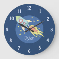 Boys Colorful Rocket Ship Space and Name Nursery