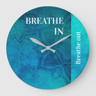 Grande Horloge Ronde Breathe dans Breathe out Acrylic Wall Clock