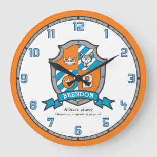 Grande Horloge Ronde Brendon nom garçons signifiant chevaliers bouclier