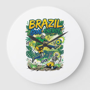 Grande Horloge Ronde Brésil Énergie de but Skeleton Attaquant Nations C