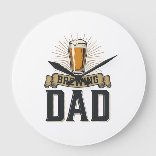 Grande Horloge Ronde Brewing Dad Beer Vintage Engraving Shirt Design_1 (Recto)